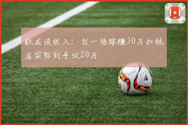 狄龙谈收入：打一场球赚30万扣税后实际到手仅20万